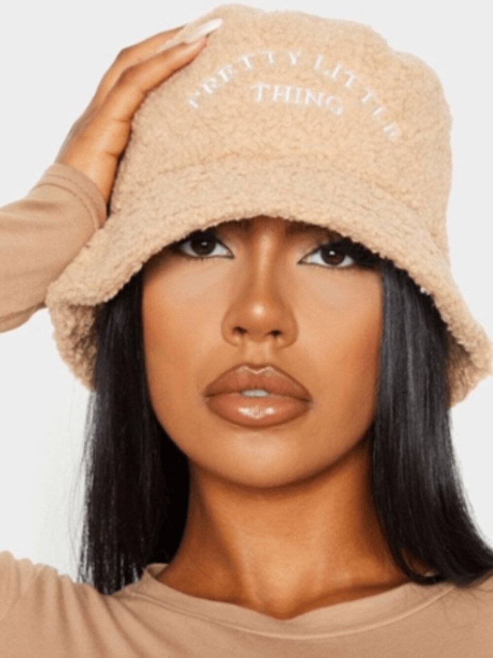 Share Pretty LittleThing Tan Borg Bucket Hat - ONE SIZE